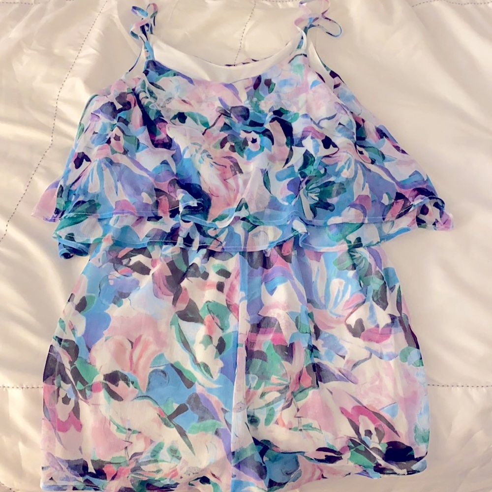 Pastel multi-colored romper (shorts).